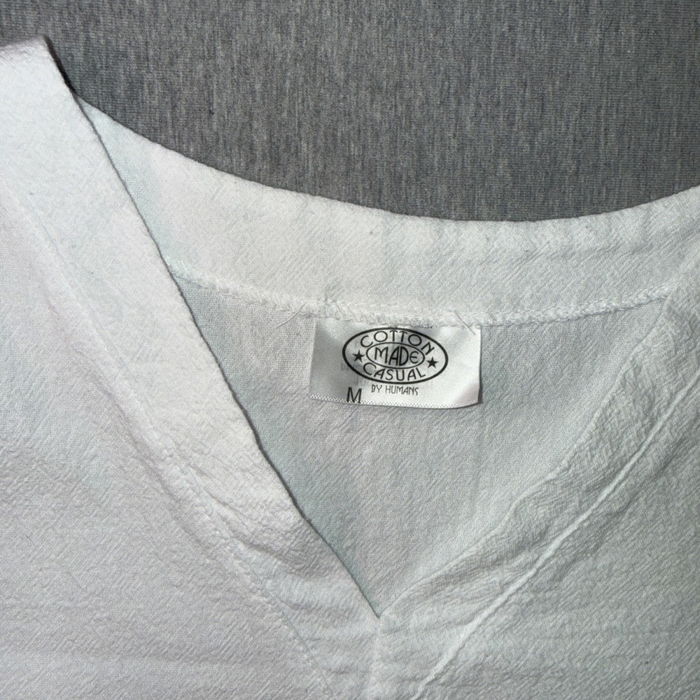 Cotton Made Casual Womens Medium White V Neck Dandelion Dragonfly Graphic Top 10